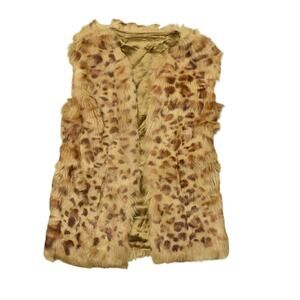 Cheetah Animal Print Premium Fur Vest Women's Medium Lined Vest